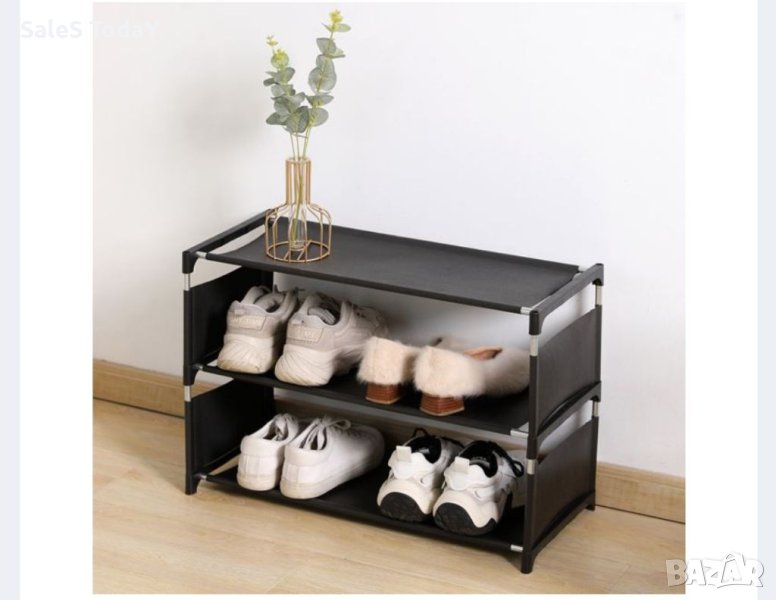 Етажерка за обувки, Текстилна, 3 рафта, 57x28x34cm, снимка 1