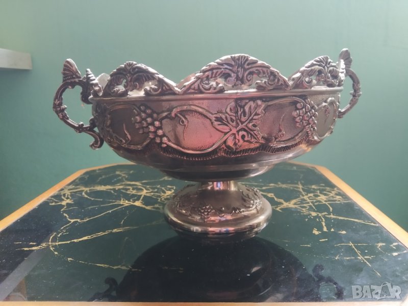 посребрена метална купа,фруктиера, снимка 1