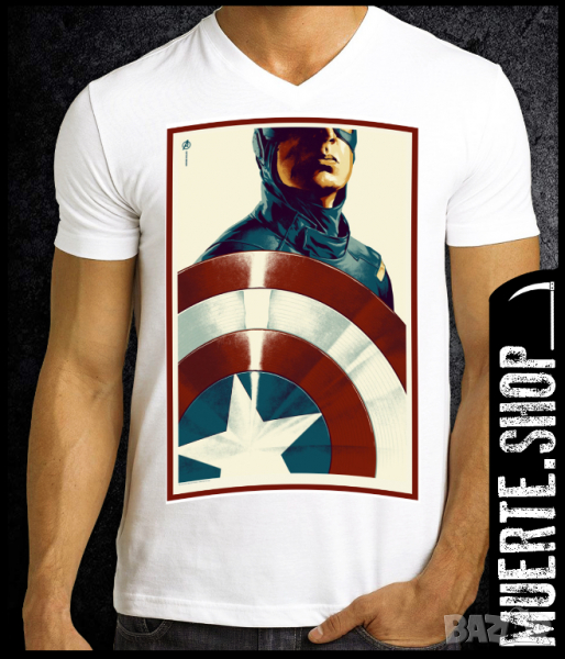 Тениска с щампа CAPTAIN AMERICA 2, снимка 1