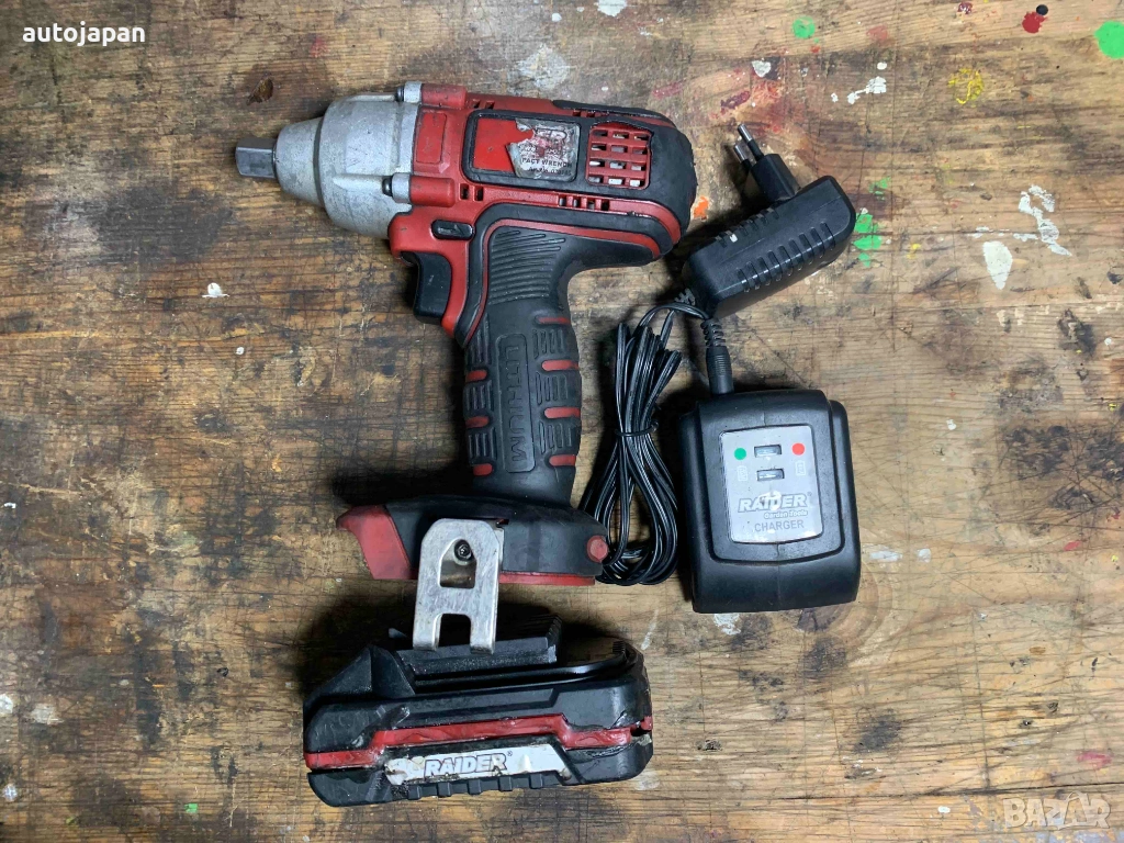 Употребяван ударен винтоверт Raider RD CIW01 със зарядно и батерия, снимка 1