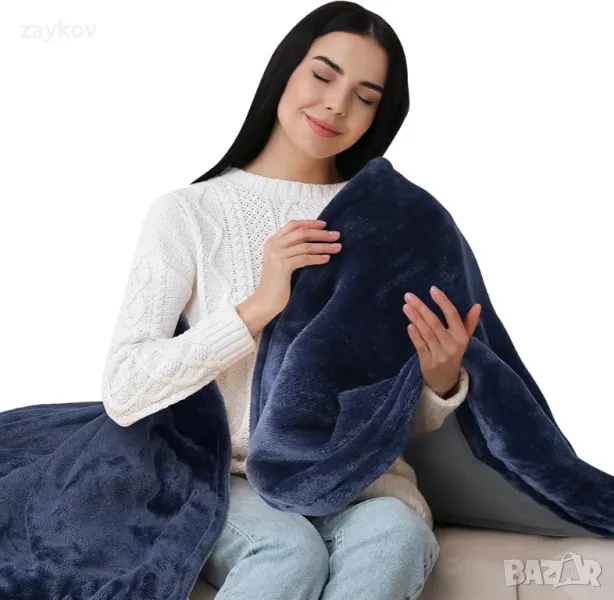 Подгряващо одеяло Qfun 180x100 см, двустранно електрическо подгряващо одеяло, снимка 1