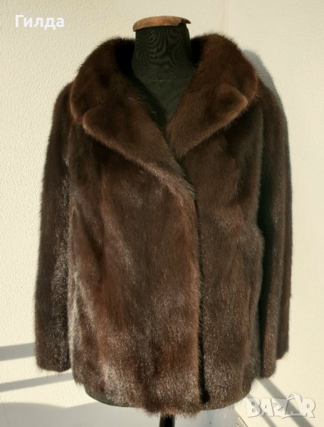 палто от норка визон цели кожи тъмно кафяво M 38, снимка 1