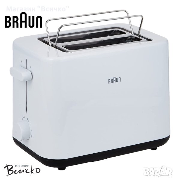 Тостер Braun Breakfast1 HT1010WH с 2 слота, 8 нива за препичане, 900 W , снимка 1