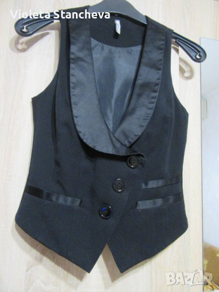 ЕЛЕГАНТЕН ЧЕРЕН ДАМСКИ ЕЛЕК, снимка 1