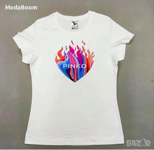 Pinko свежа памучна тениска , снимка 1