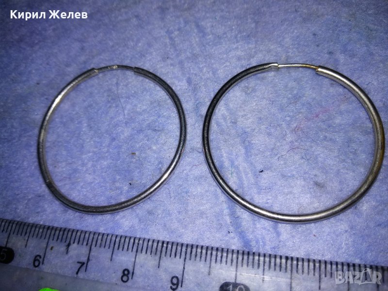 КЛАСИЧЕСКИ РЕТРО АРТ ОБЕЦИ ЕДНАТА СРЕБЪРНА СРЕБРО 925 ДРУГАТА е ПОСРЕБРЕНА БЛАГОРОДНА СТОМАНА 13905, снимка 1