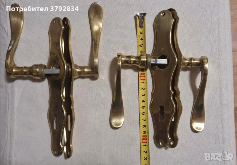 Комплект месингови брави за ретро ценители КАТО НОВИ , снимка 1