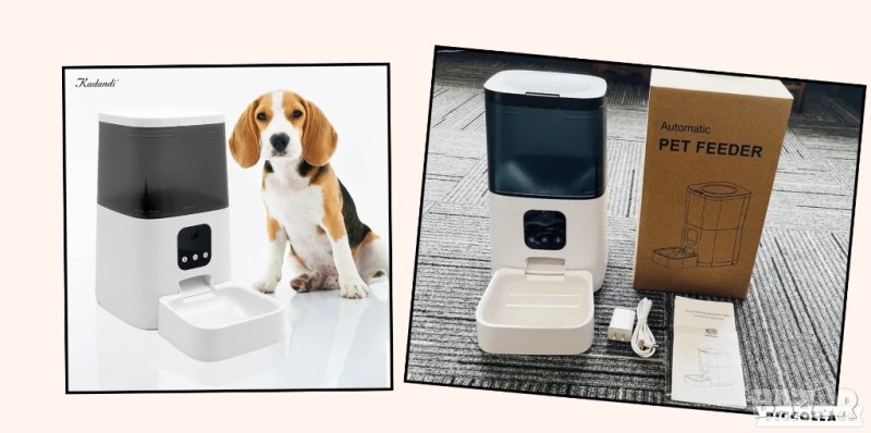 НОВ! WiFi Автоматична хранилка кучета и котки куче котка дозатор храна, снимка 1