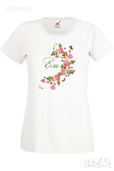 Дамска тениска Ели цветя и пеперуди Имен ден Подарък,Изненада,Празник,Цветница, снимка 1