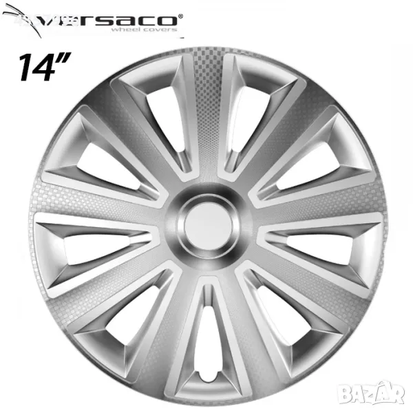 Тасове за джанти 14'' Versaco Carbon Aviator - Silver, снимка 1