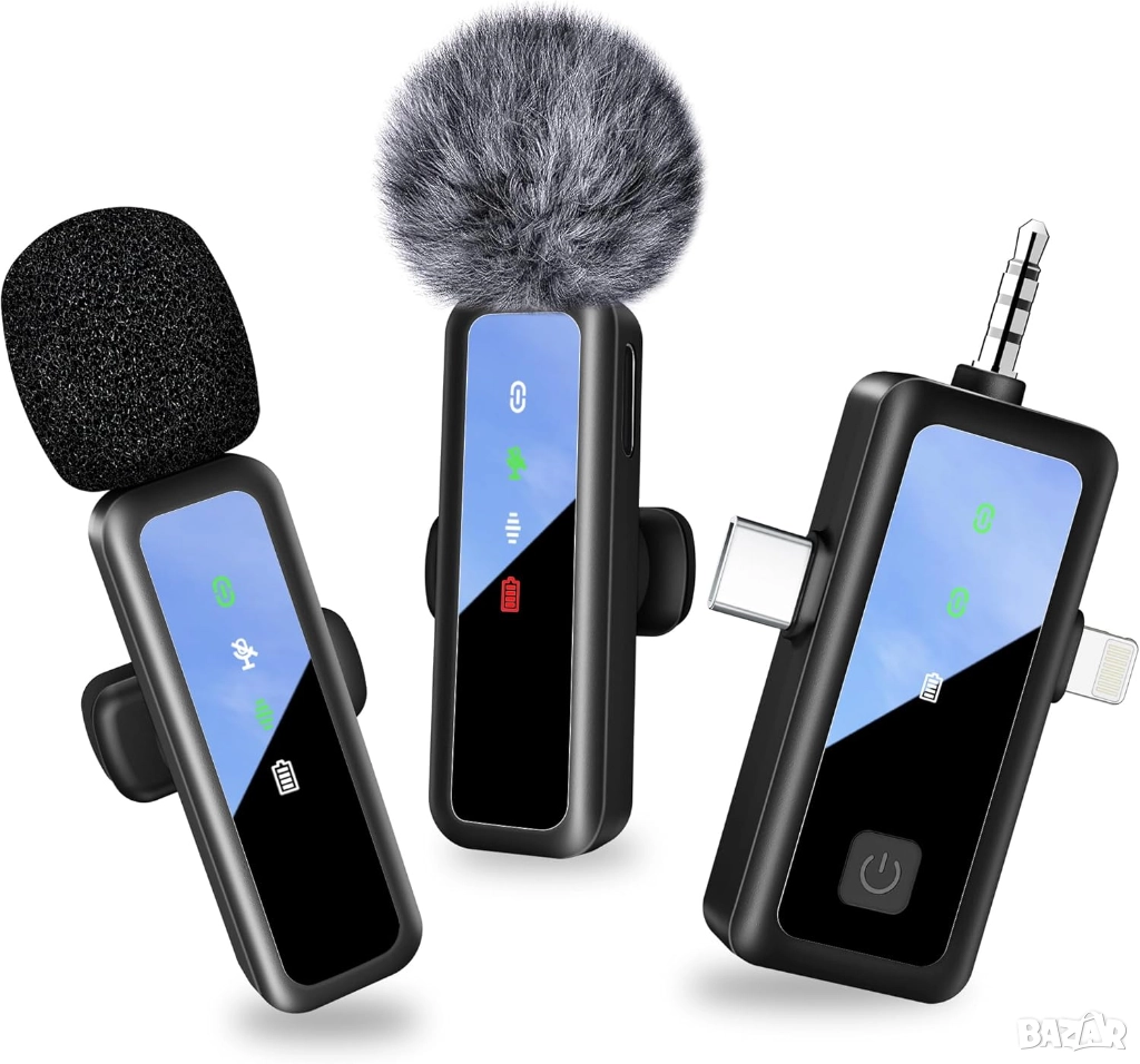 Нови Безжични Lavalier (Лавалиер) Микрофони тип брошка, снимка 1