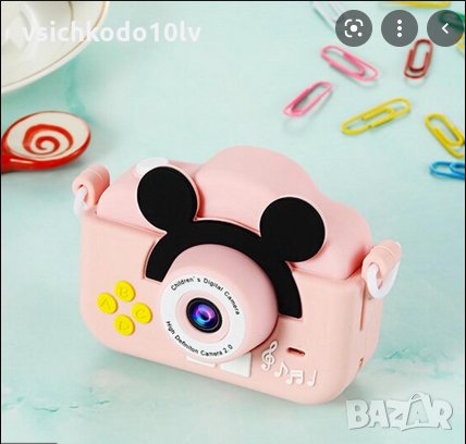 Детска Дигитална камера-фотоапарат 1080Р с дизайн Мики Маус в три цвята, снимка 2 - Камери - 35902610