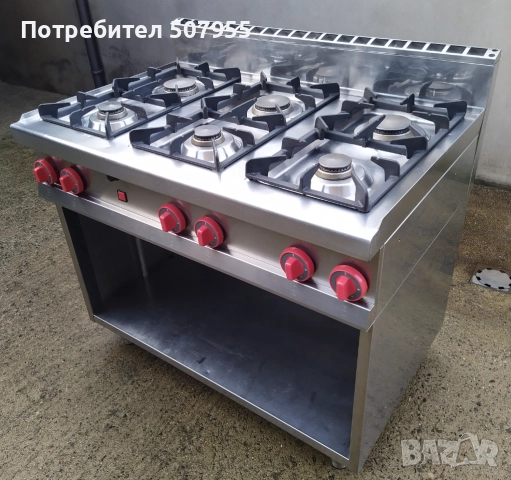 Професионален, италиански, газов котлон на база - 6 горелки, снимка 3 - Обзавеждане на кухня - 52365879
