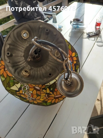 полюлей и стъклен абажур тип тифани, снимка 6 - Декорация за дома - 53832822