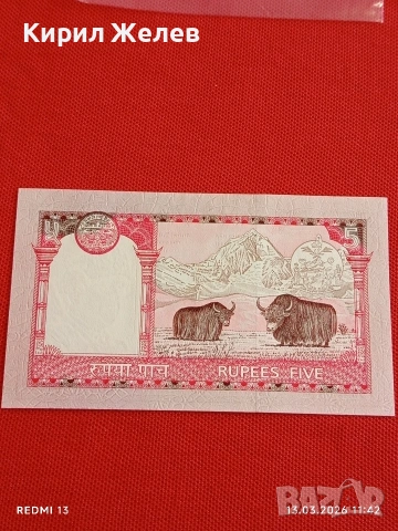 Банкнота НЕПАЛ много красива перфектно състояние непрегъвана за КОЛЕКЦИЯ ДЕКОРАЦИЯ 54017, снимка 5 - Нумизматика и бонистика - 53823911