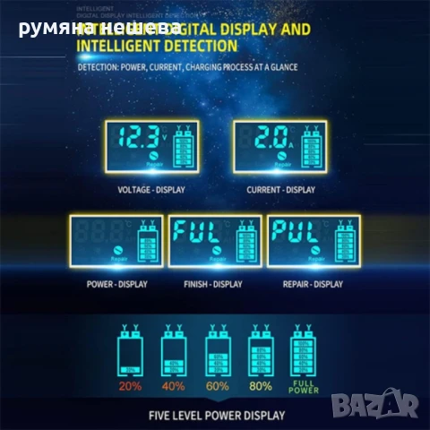 Умно зарядно устройство за акумулатор 6V/12V, снимка 2 - Аксесоари и консумативи - 50675340