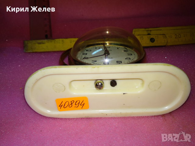 SLAVA MADE in USSR СЛАВА ГЛОБУС Стар РЯДЪК КОЛЕКЦИОНЕРСКИ РУСКИ БУДИЛНИК МЕХ. ЧАСОВНИК СССР 40894, снимка 8 - Антикварни и старинни предмети - 44545314