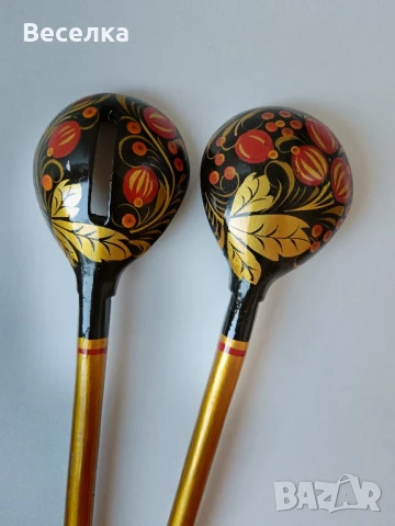 Руски антикварни дървени лъжици прибори , снимка 2 - Колекции - 51208225