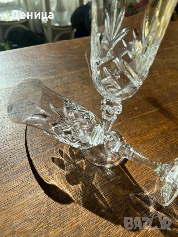 Елегантни кристални чаши за двама Височина-20 см Вместимост-180 мл Цена-15 евро, снимка 4 - Чаши - 53265735