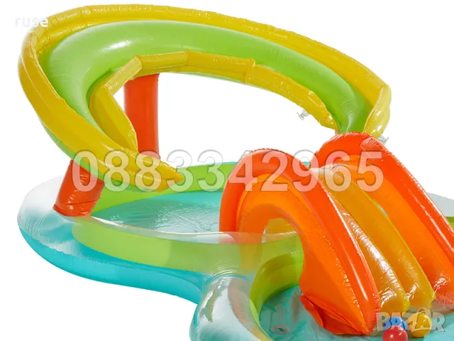 НОВИ! Голям детски басейн с пързалка / Център за игра / 308 литра, снимка 2 - Надуваеми играчки - 49073905