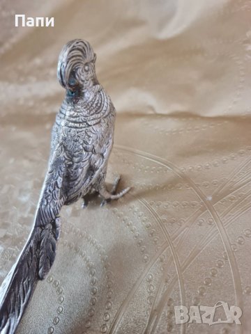Сребърна фигура на фазан, снимка 5 - Антикварни и старинни предмети - 40664534