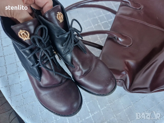 Дамски боти на платформи 38 + подарък чанта и диадема , снимка 3 - Дамски боти - 53850288