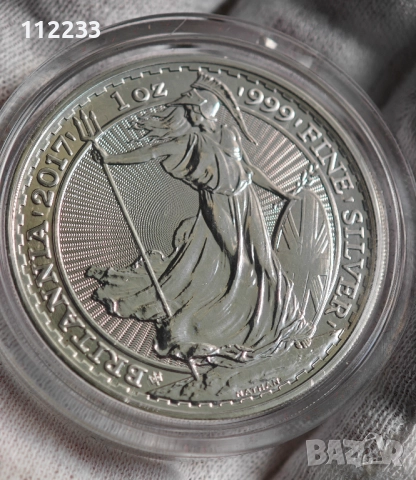 Лимитирана сребърна Британия от 1 унция от 20175, снимка 3 - Нумизматика и бонистика - 52817570