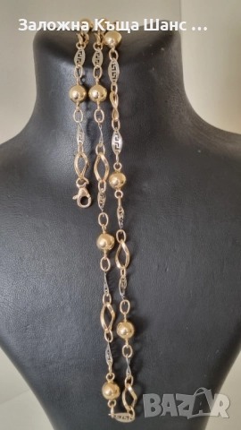 Златен синджир с гривна 14К - 15,94 гр , снимка 2 - Колиета, медальони, синджири - 52807143