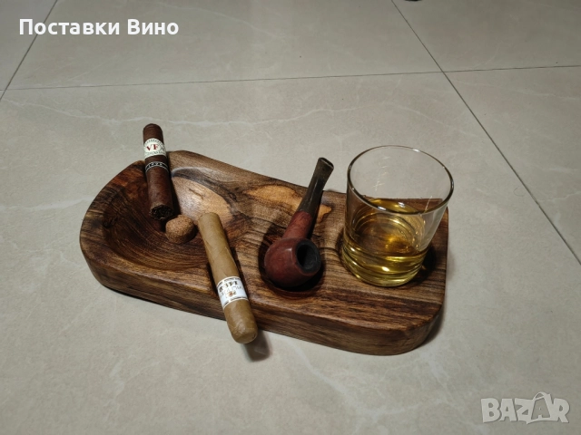 Пепелник за пури и лула с място за чаша, снимка 3 - Декорация за дома - 52605972