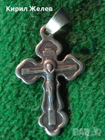 СТАРО ПРАВОСЛАВНО СРЕБЪРНО РАЗПЯТИЕ КРЪСТ КРЪСТЧЕ ЛАКИРАНО СРЕБРО 925 ПРОБА МАЙСТОРСКА РАБОТА 45584, снимка 18 - Колиета, медальони, синджири - 46235453