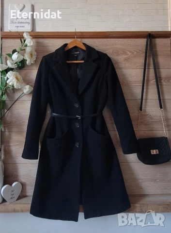 Черно палто вълна 