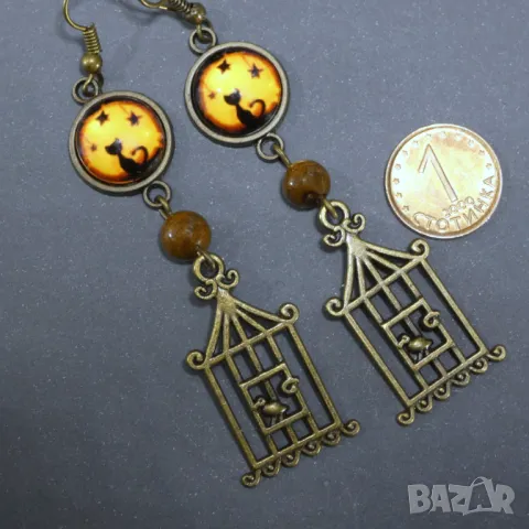 ⚜️ Обици с тигрово око №4006, снимка 3 - Обеци - 50407880