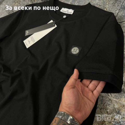Stone Island Мъжка Черна Тениска👕Мъжка Блуза С Къс Ръкав В Черен Цвят Стон Айлънд Код MensPoint44, снимка 2 - Тениски - 53716141