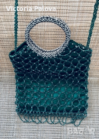 Луксозна изумрудена чанта - хитът на годината, снимка 8 - Чанти - 52668907