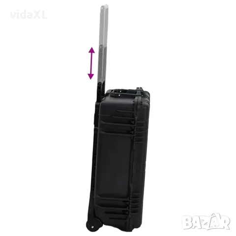 vidaXL Калъф с колела за полет, черен, 63x50x23 см, PP, снимка 5 - Куфари - 56147691