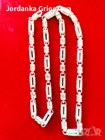 Сребърен ланец проба 925, снимка 5 - Колиета, медальони, синджири - 40117367