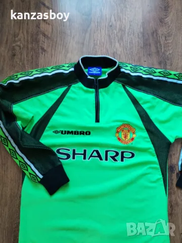 UMBRO Manchester United 1998-99 Retro Goalkeeper Shirt Green - футболна ретро блуза М-Л, снимка 3 - Блузи - 49561062