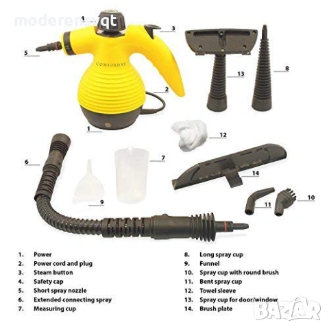 Мощна парочистачка Steam Cleaner 9 с аксесоара, снимка 6 - Парочистачки и Водоструйки - 53100906