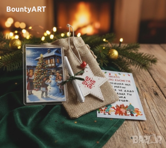 Детска Коледно чувалче- магнит и късметче
