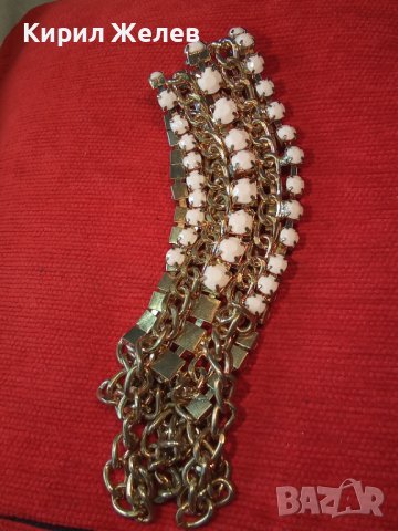 РАЗКОШНО КОЛИЕ ОГЪРЛИЦА КАМЪНИ ФАСЕТ ПОЗЛАТА 2360, снимка 3 - Колиета, медальони, синджири - 29767216