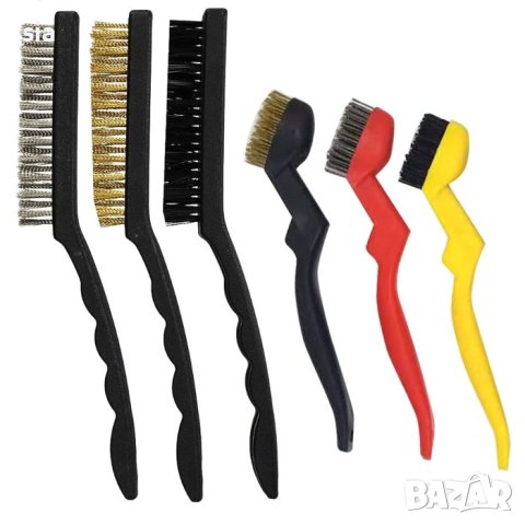 Четки, найлон/месинг/нераждавейка, 6 бр