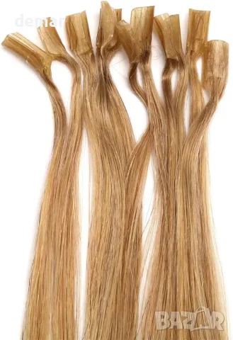 16" Pre Bonded Human Hair Extensions U-tip с кератин – 100% Remy, 0.5g x 200 нишки, 100g (прави), снимка 6 - Продукти за коса - 55777214