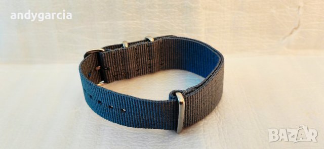 22mm Nato Strap grey сива текстилна каишка за гмуркане, снимка 2 - Каишки за часовници - 42498063