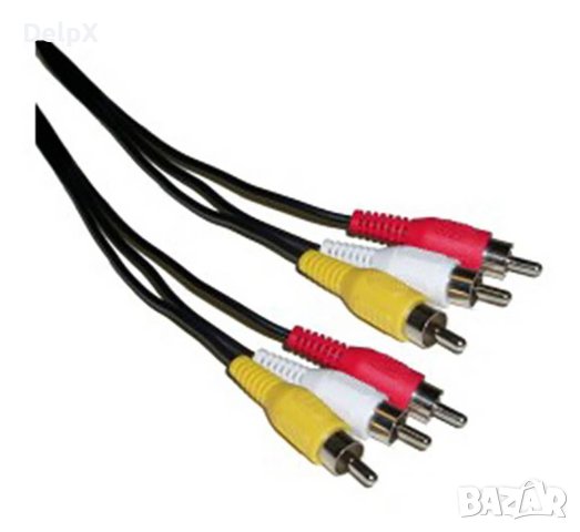 Кабел за аудио и видео, 3xRCA(м), 1,5m, снимка 1