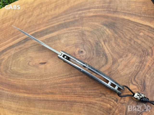 Уникален сгъваем ръчно изработен нож,Дамаска стомана VG10 с кания, снимка 13 - Ножове - 51442841