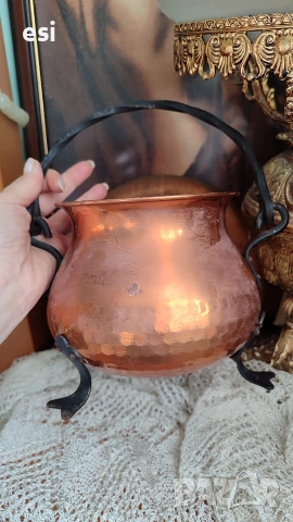 Медно менче , снимка 4 - Антикварни и старинни предмети - 53083804