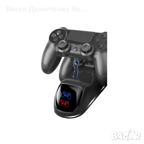 Докинг станция за зареждане на два PS4 контролера, снимка 6 - Кабели и адаптери - 55796383
