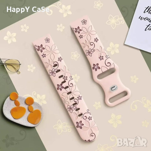 FLORAL Силиконова каишка за Huawei Watch/Samsung/Xiaomi/Garmin/Amazfit, снимка 8 - Каишки за часовници - 50991271