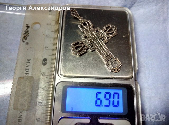 Старинен Аристократичен СКЪПОЦЕНЕН СРЕБЪРЕН КРЪСТ с 24 Марказити Ювелирен УНИКАТ Висока Проба СРЕБРО, снимка 4 - Антикварни и старинни предмети - 53146901