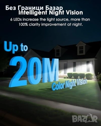 Нова 2K соларна WiFi камера 3MP двойна 360° PTZ PIR нощно виждане дом, снимка 6 - IP камери - 53008721